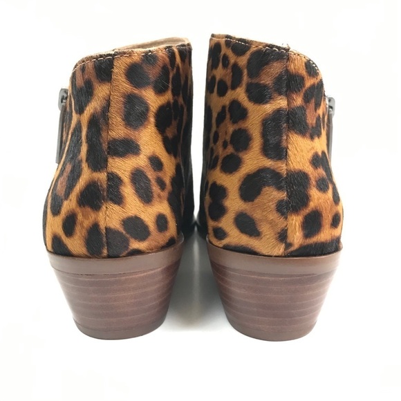 1. State Animal Print Leather Block Heel Booties Women’s Size 8 Statement - Picture 5 of 11